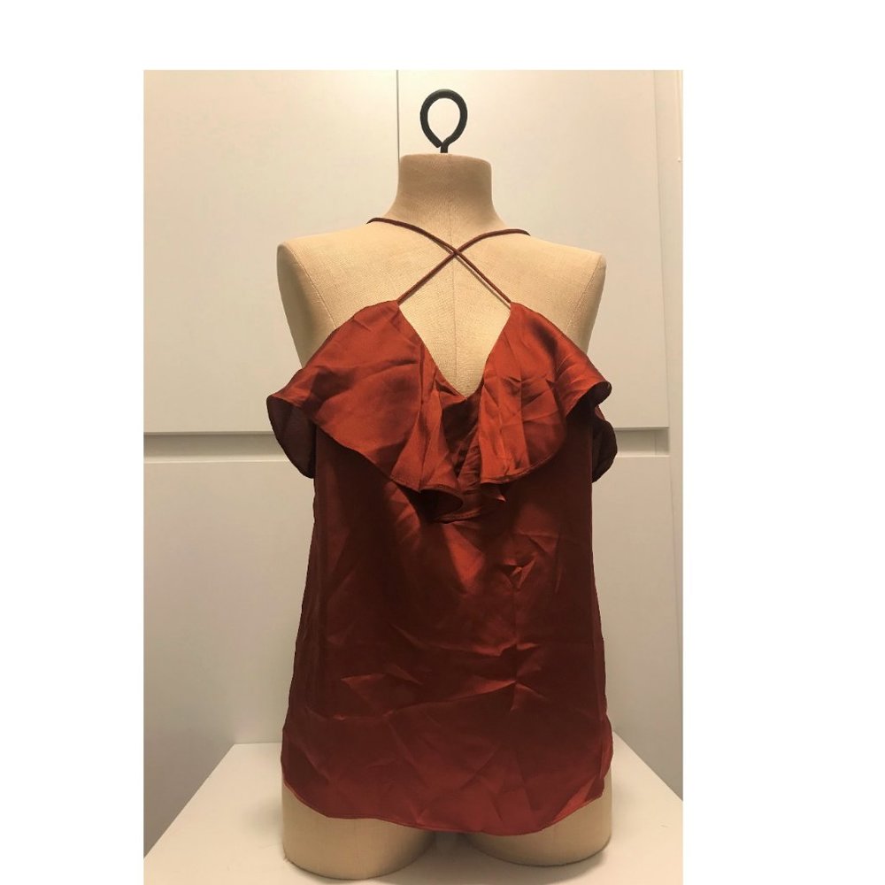 Free People Flouncy Ruffled  Copper Gold Tank- NWT